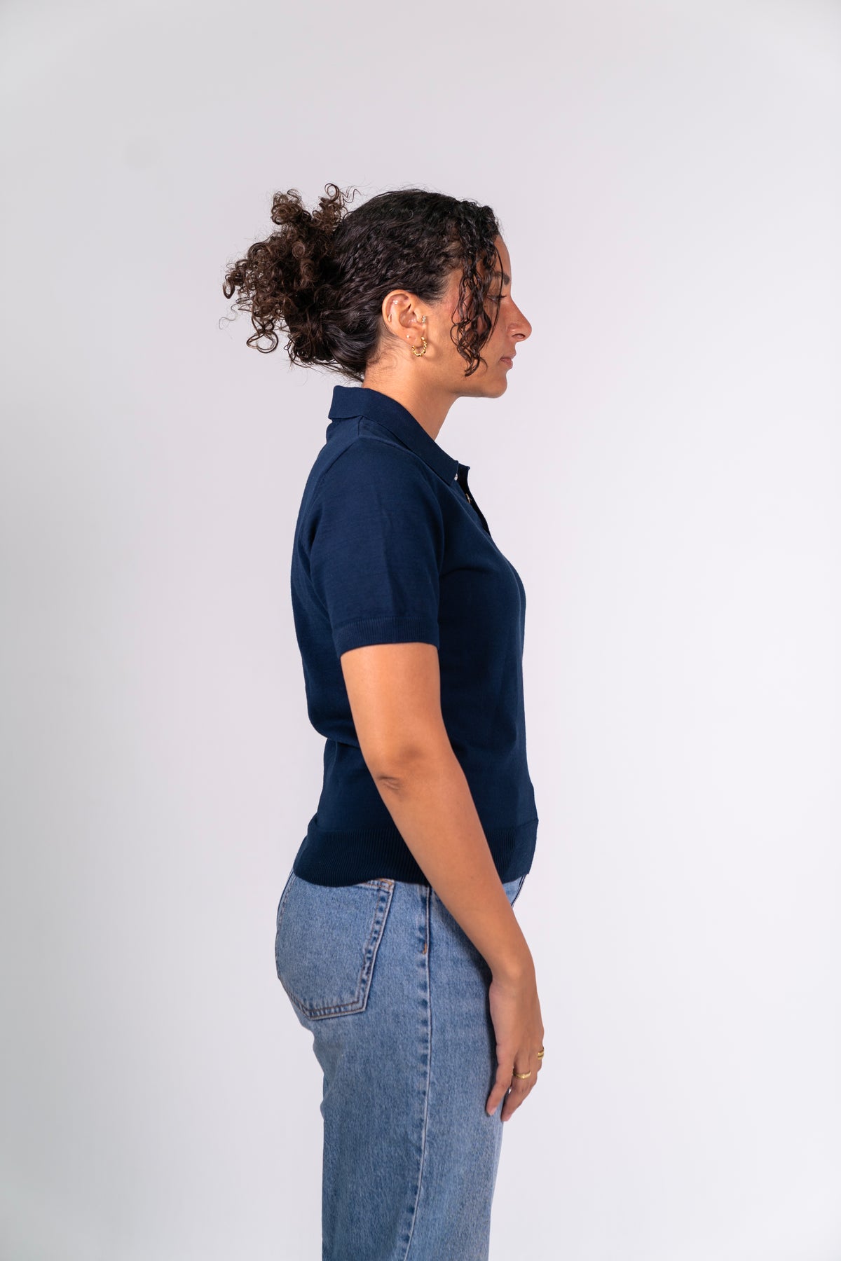 KNIT POLO SHIRT - Navy