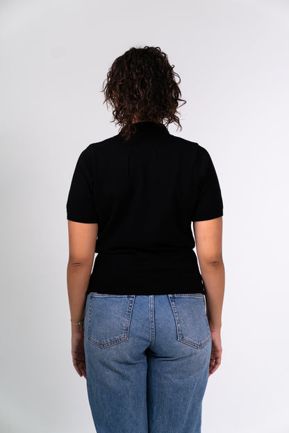 KNIT POLO SHIRT - Black