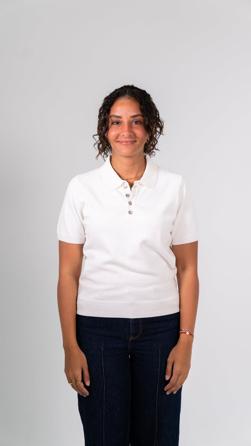 KNIT POLO SHIRT - White