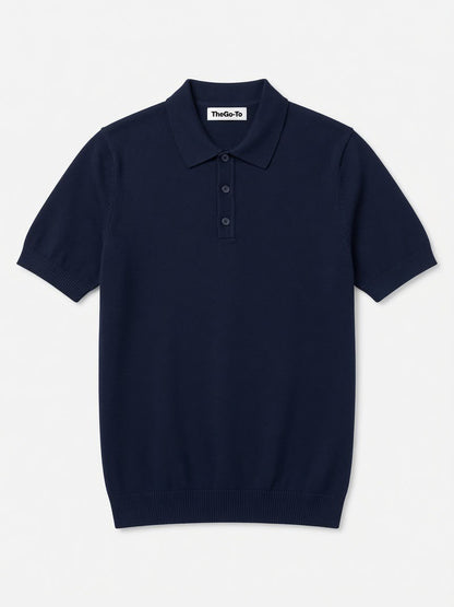 Knit Polo Shirt - Navy