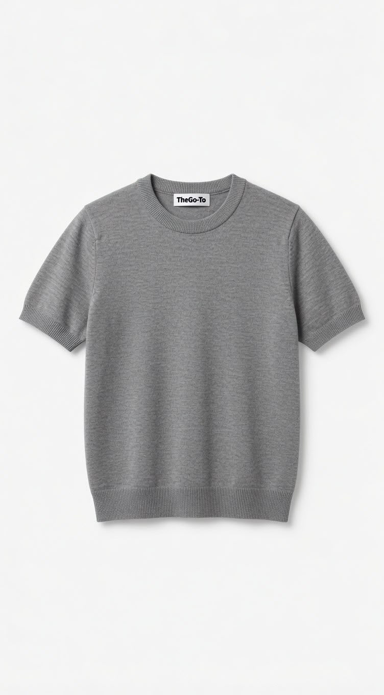 Knit T-shirt - Grey