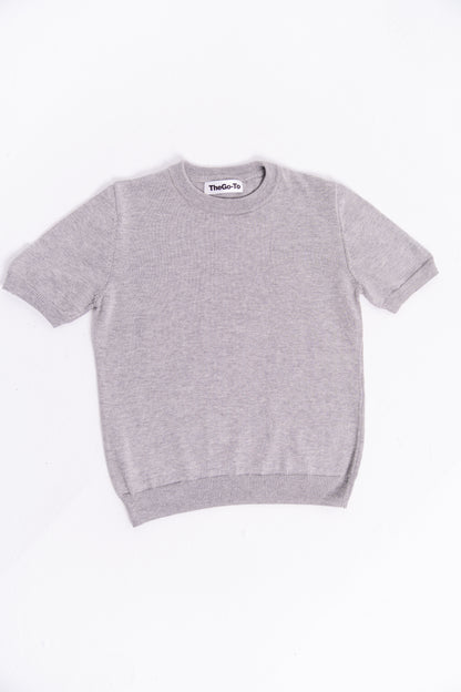 Round Knit Shirt - Grey