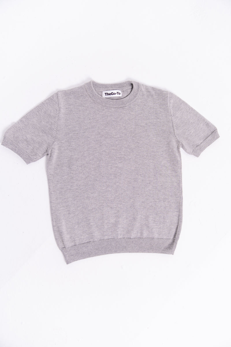 Round Knit Shirt - Grey