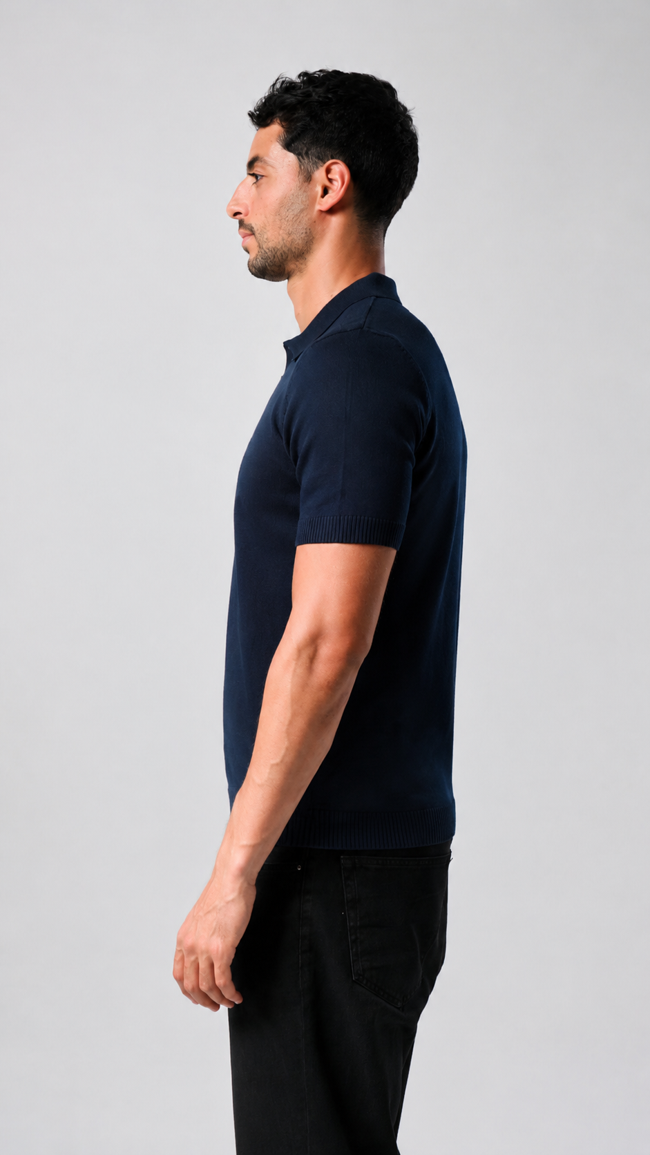 Knit Polo Shirt - Navy