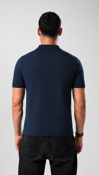 Knit Polo Shirt - Navy