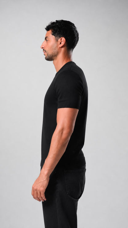 Knit T-shirt - Black