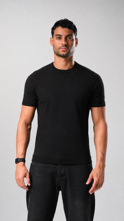 Knit T-shirt - Black