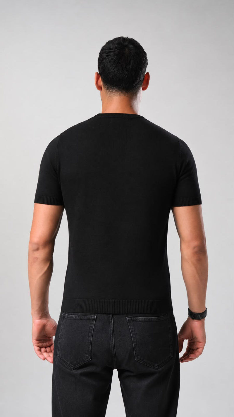 Knit T-shirt - Black