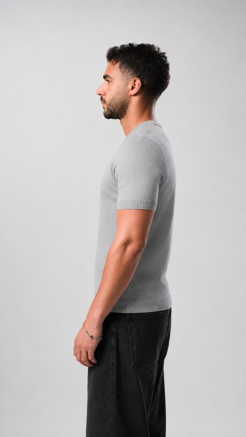 Knit T-shirt - Grey