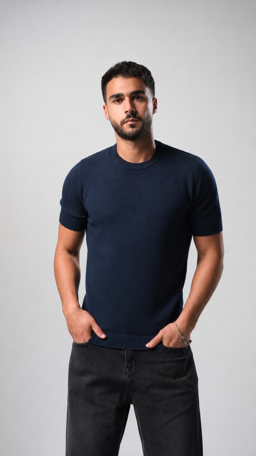 Knit T-shirt - Navy