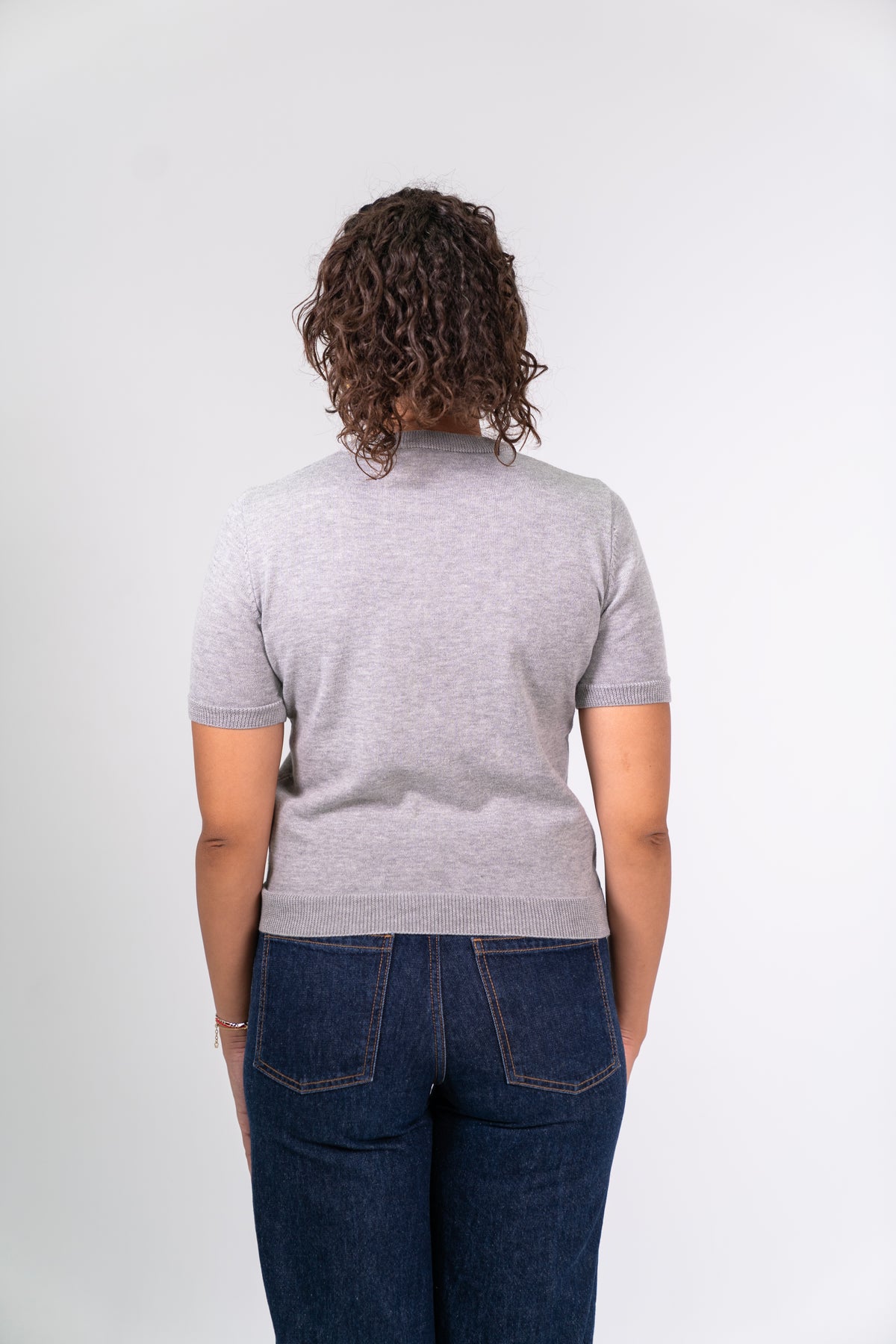 Round Knit Shirt - Grey
