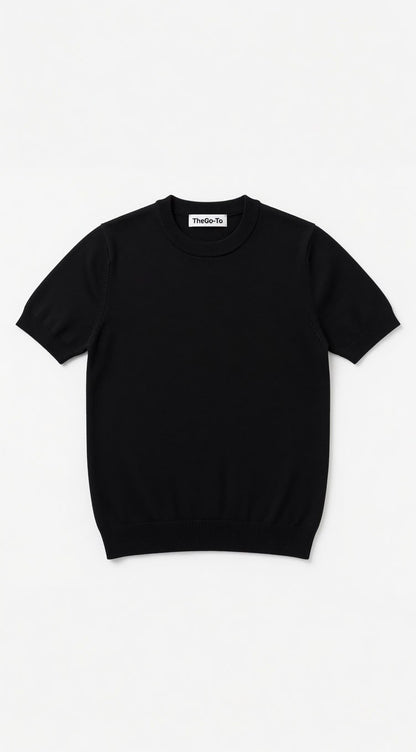Knit T-shirt - Black